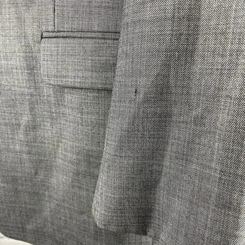 Chaps Grey 100% Wool 2 Button Single Vented Notch Blazer Sport Coat Size 44L